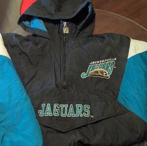 LOGO 7 Jaguars Black and Teal Raincoat